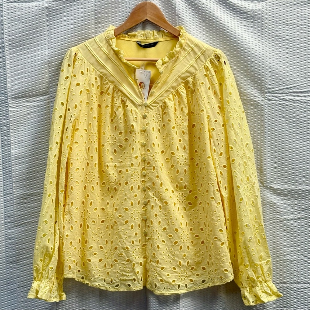 Eyelet Long Sleeve Top - Picture 3 of 8
